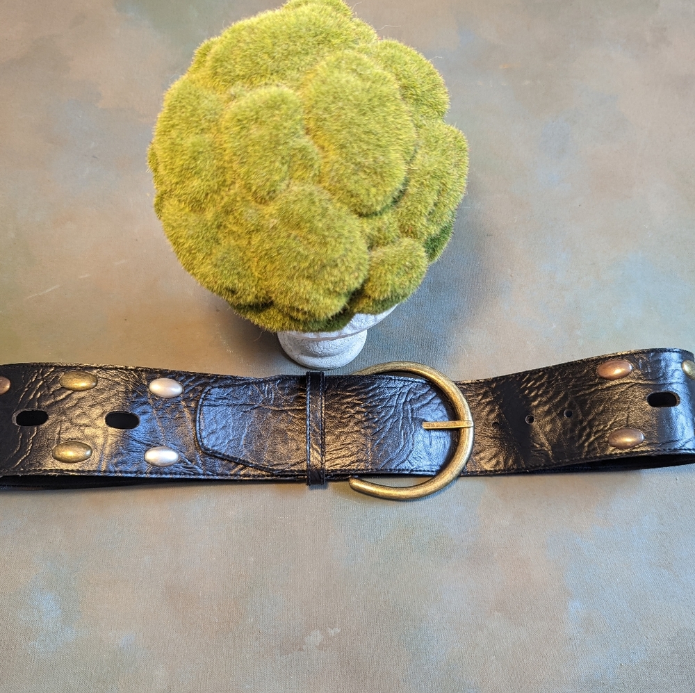 Wide Belt Copper Brass Silver Tone Medium